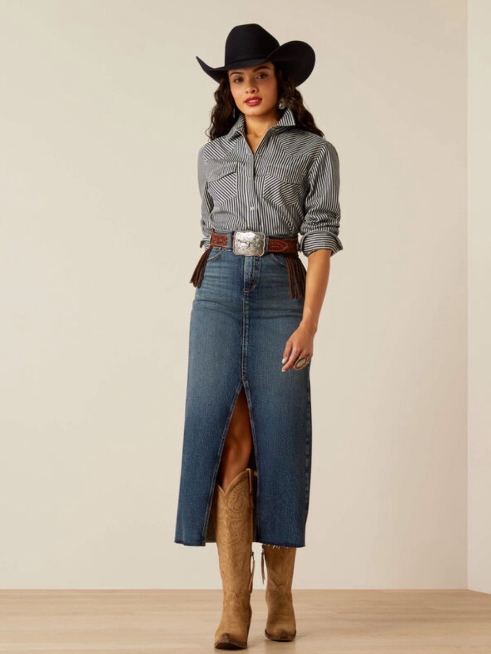 Ariat Jazmine Delia Denim Long Skirt Size 26 Western